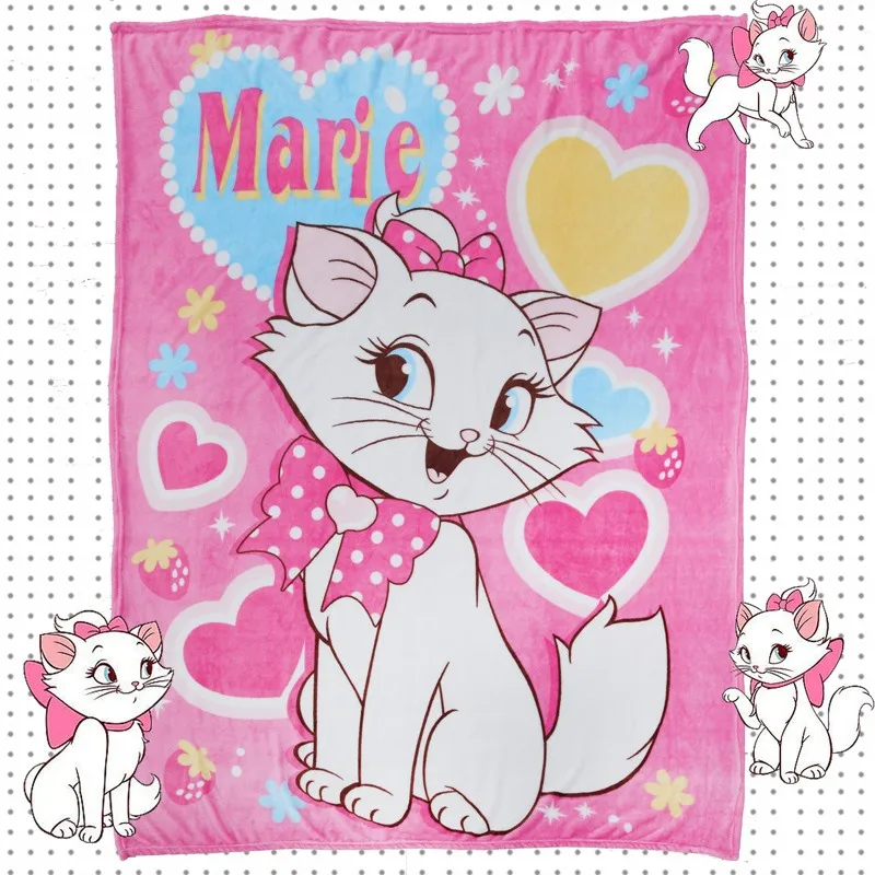 

Disney Marie Cat Coral Fleece Fuzzy Blankets on Bed/Sofa Air Condition Sleeping Cover Bedding Throw Bedsheet for Kids Girls Gift