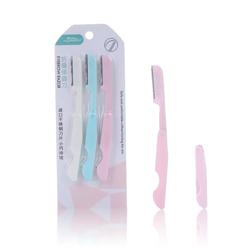 

3 Mounted Folding Type Shaver Women's Profession Eyebrow Scraper PCs Beauty A909