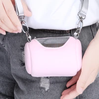 pet cage cross body accessories cylinder design soft practical house travel portable squirrel visible mesh hamster carrier bag