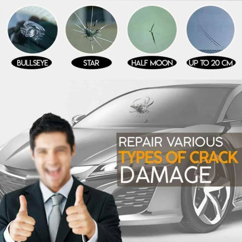 

Fluid Repair Fluid Set Window Crack Chip Tool 2 PCS Auto Automotive Glass Repair
