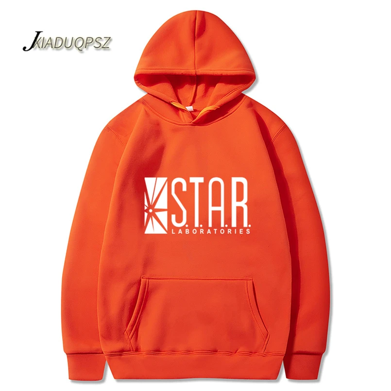 Мужская толстовка с капюшоном STAR S. T. A. R. labs черная Супермен 2019|Мужские толстовки и