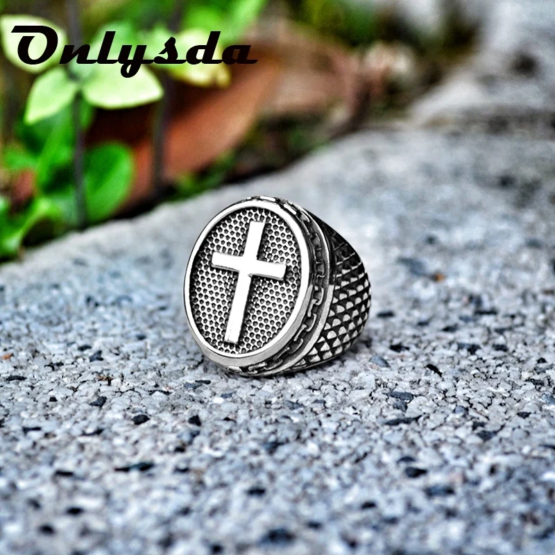 Прямая поставка В стиле панк Винтаж в панк-рок Кристиан Религия кольцо с крестом