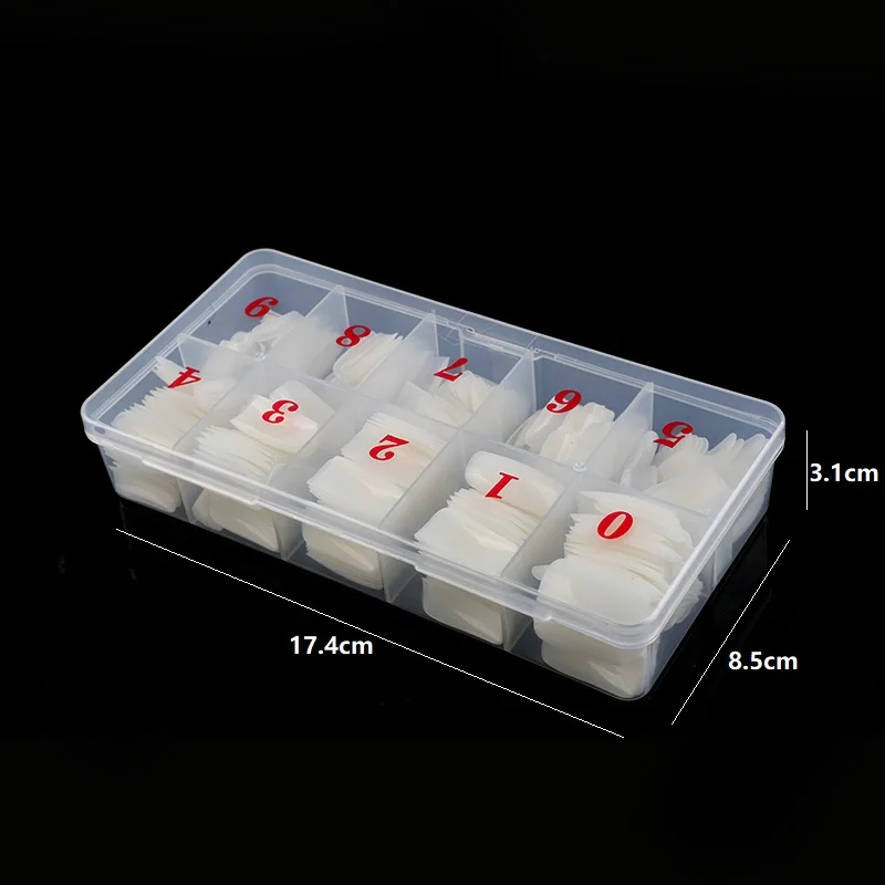 500 шт./Коробка Искусственные ногти-накладки Full Cover Nails Цветные балетки Акриловые прозрачные капсулы Французский маникюр Ложные ногти.