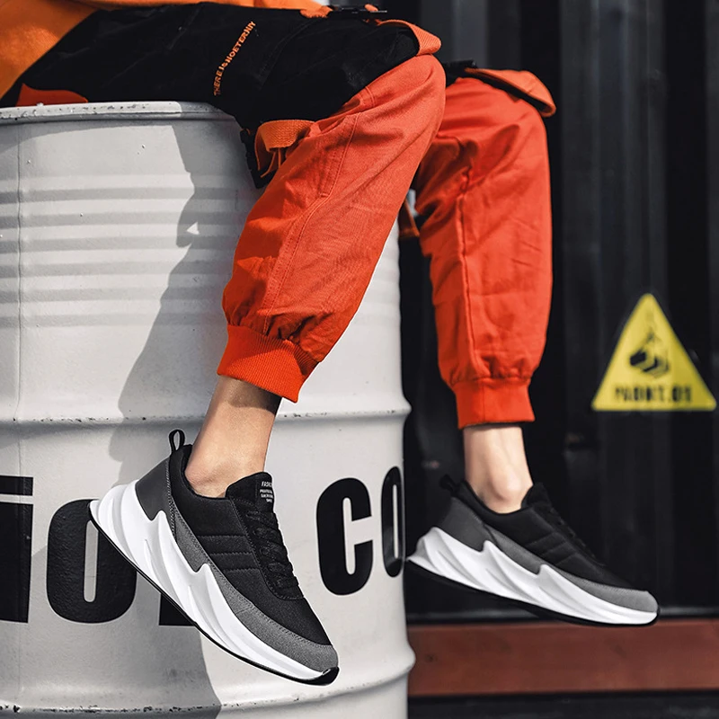 GPQPXW Shark Design Bottom Tennis Shoes Men's Mesh Casual Sports Dark Gray | Обувь