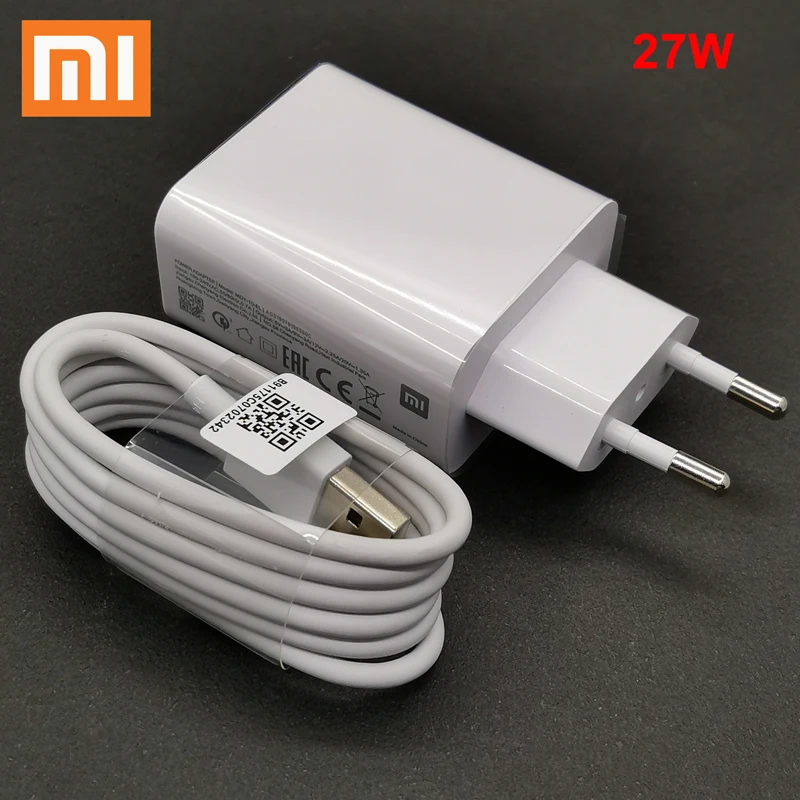 Быстрое зарядное устройство Xiaomi QC4.0 27 Вт адаптер для быстрой зарядки кабель типа c