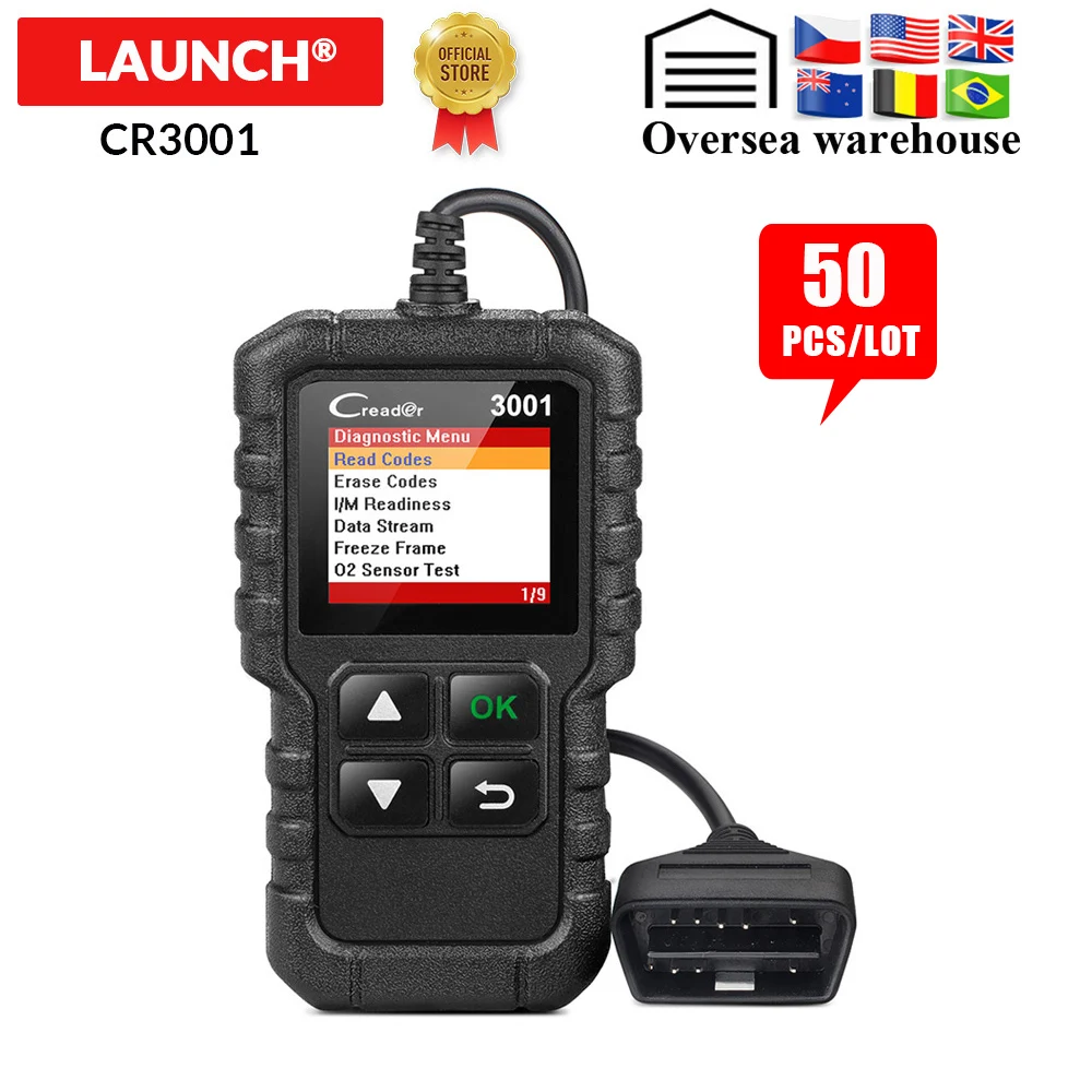 Launch X431 CR3001 двигатель OBD2 сканер кодов OBDII Автомобильный диагностический
