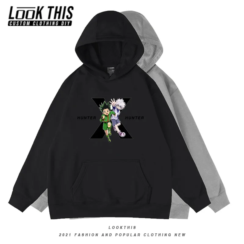

Детский спортивный костюм с аниме принтом HUNTER X HUNTER, одежда для девочек, толстовка большого размера, свитшоты, пуловеры для мальчиков, толсто...