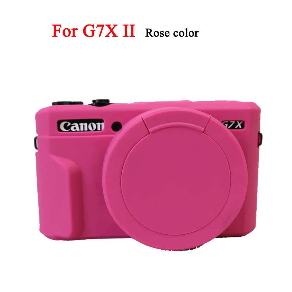 Красивая видеокамера для камеры Canon G7XII G7X II G7X mark 3 G7X III G5X II силиконовый чехол резиновый чехол для камеры защитный чехол - Цвет: G7X II Rose color