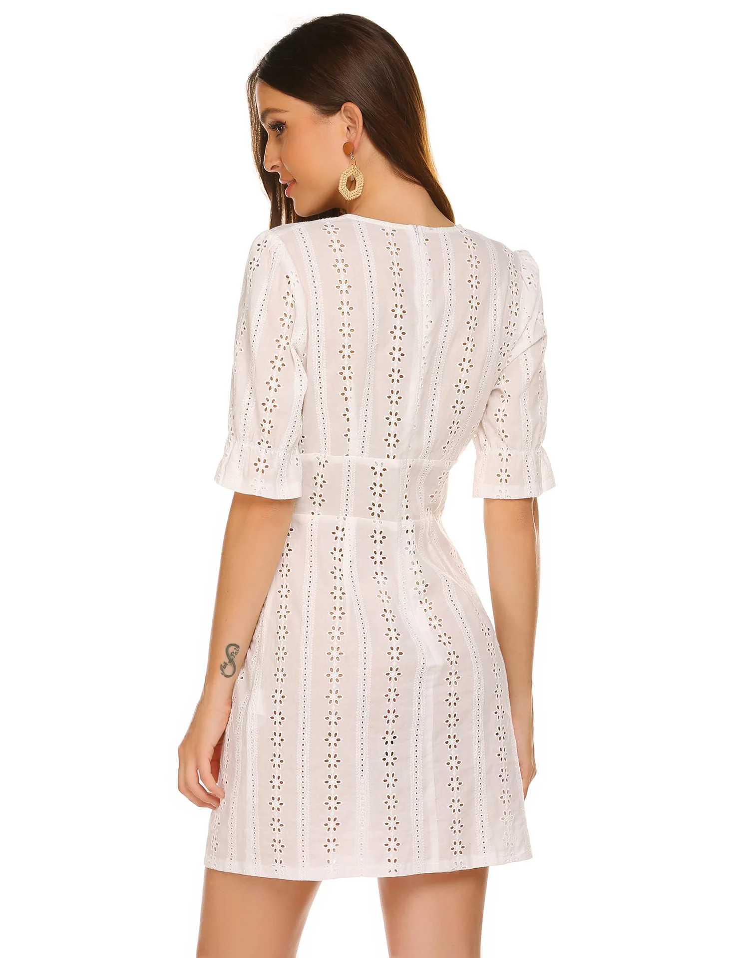 Short Waist Skirt Sexy Deep V Low-cut Hollow Dress Women Summer | Женская одежда