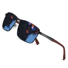 Мужские солнцезащ. Очки в Винтаж. Метал. Оправе AOFLY, черно-красные солнцезащитные очки в винтажной металлической квадратной оправе с поляризованными линзами, лето 2019