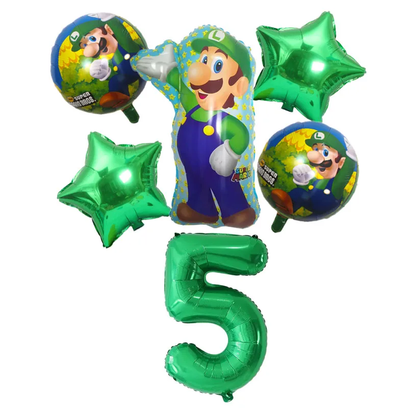 

Super Mary Mario Balloon Set Cartoons Number Aluminum Film Balloons Birthday Party Decorations Kids Toys Around The Games Number