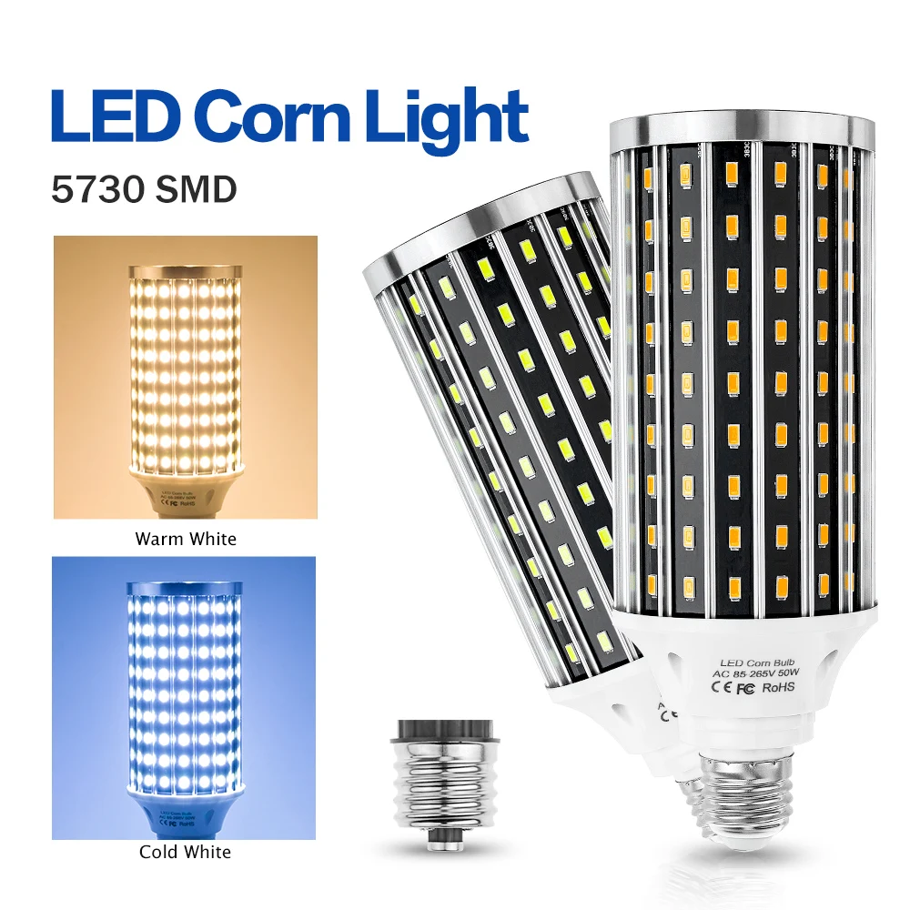 Светодиодная лампочка E27 светодиодная лампа 50 Вт лампочка-кукуруза 220 В