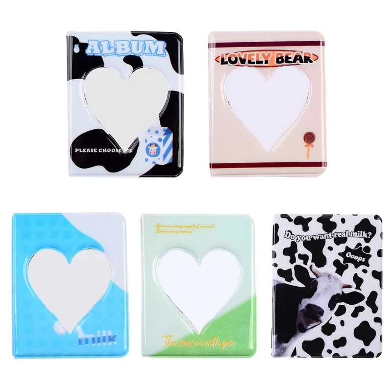 

3 Inch 36 Pockets PVC Photo Album Hollow Heart Interstitial Case for Name Card Mini Scrapbooking Storage Home Wedding Decoration