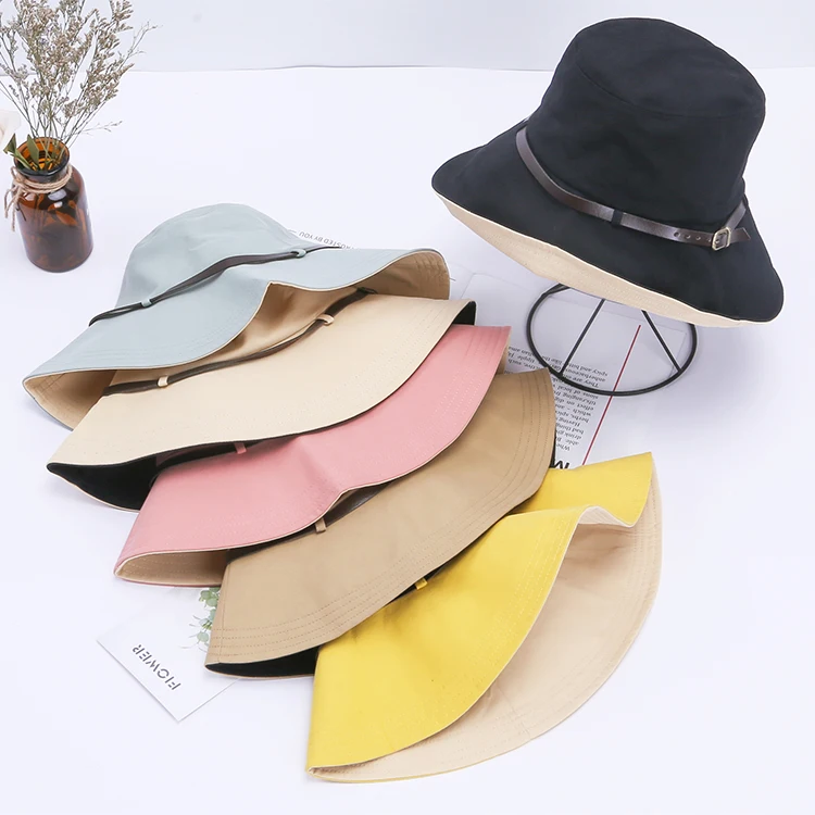 Шляпа из рафии женская с Круглым Верхом хлопковая Панама от солнца широкими