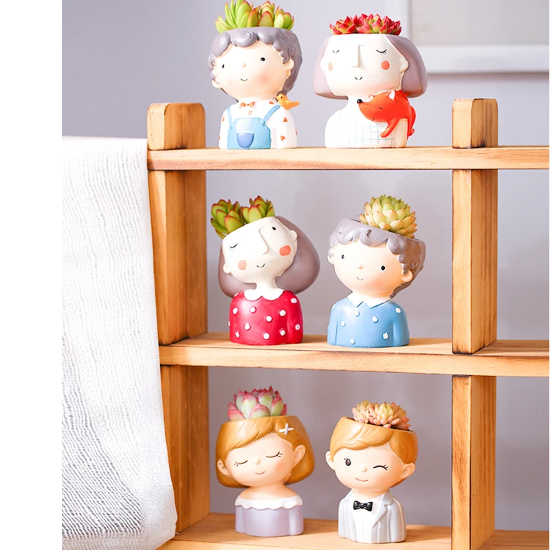 Цветочный горшок для портрета суккулента милый цветочный в форме животного