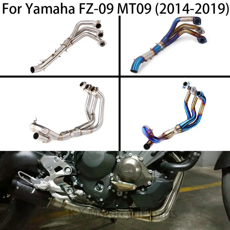 

Мотоциклетная выхлопная полная система для Yamaha MT-09 MT09 FZ 09 2014-2019, передний средний Соединительный глушитель для мотокросса, аксессуары