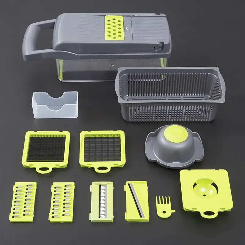 

Mandoline Vegetable Fruit Slicer Grater Cutter Peeler Multifunctional Potato Peeler Carrot Grater Drain Basket Kitchen Tool