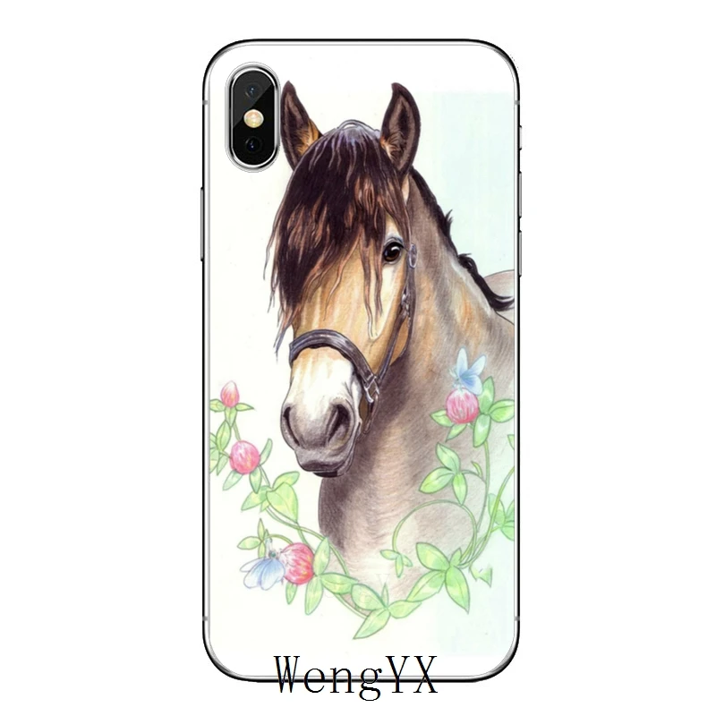 Акварельный рисунок лошади для iPhone 11 pro XR X XS Max 8 7 6s plus SE 5s 5c iPod Touch 5 6 Чехол|Бамперы| |