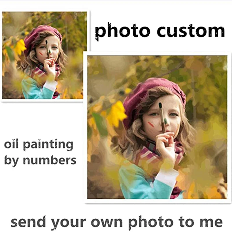 

Oil Painting By Numbers Photo Custom Paint Pictures Drawing Canvas Coloring By Number Children Family DIY Gift