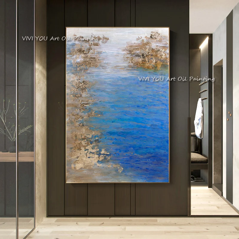 

100% Hand Painted Seascape Oil Painting Landscape Abstract Wall Art Nordic Canvas Decoration For Home Decor Frameless