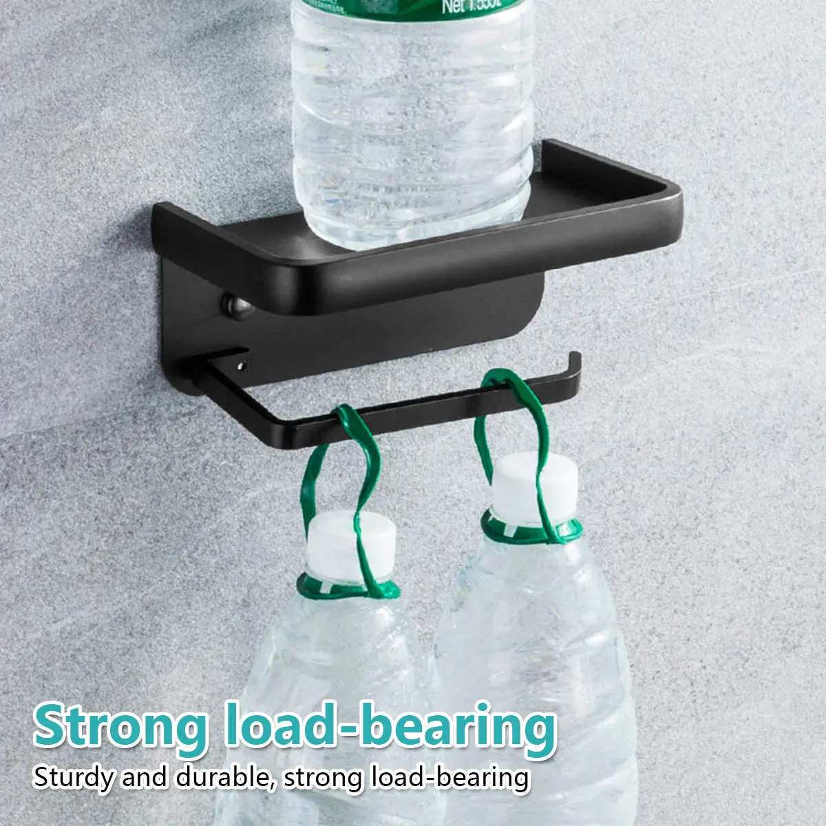 

Toilet Paper Holder with Shelf Self Adhesive No Drilling or Wall-Mounted with Screws Roll Holder for Bathroom Washroom Kitchen