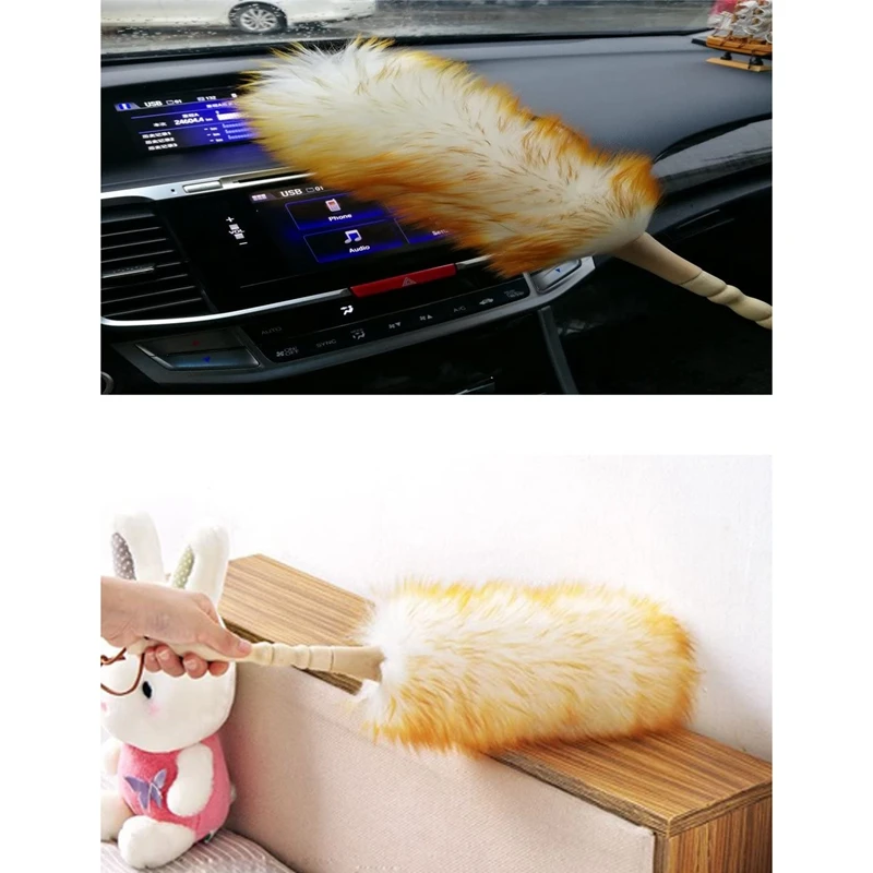

Lambs Wool Duster with Solid Wooden Handle,Flexible Head,Leather Hang Strap,Comfortable Grip Natural Feather Dust Duster