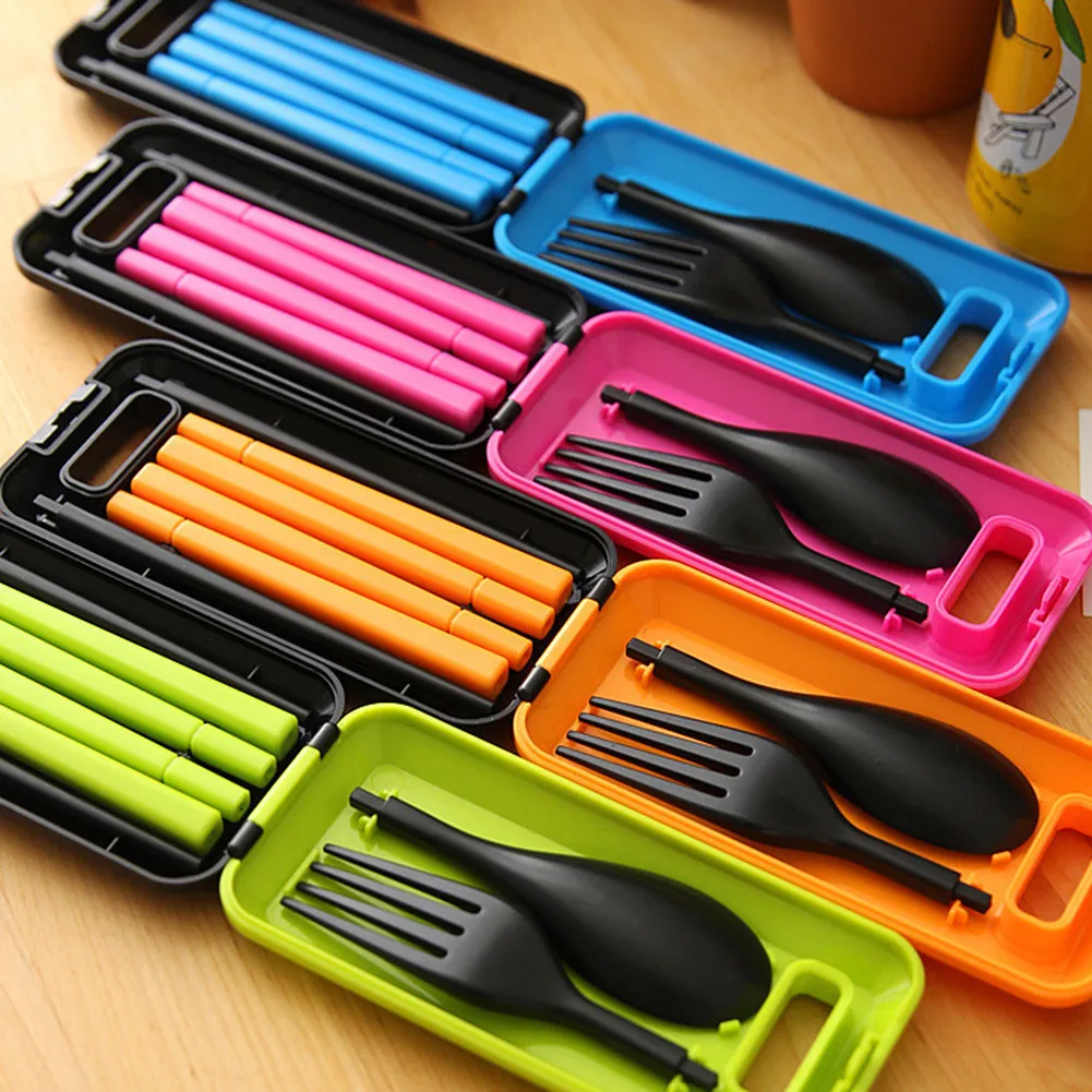 Портативный красочный набор посуды Европейский стиль посуда складные столовые