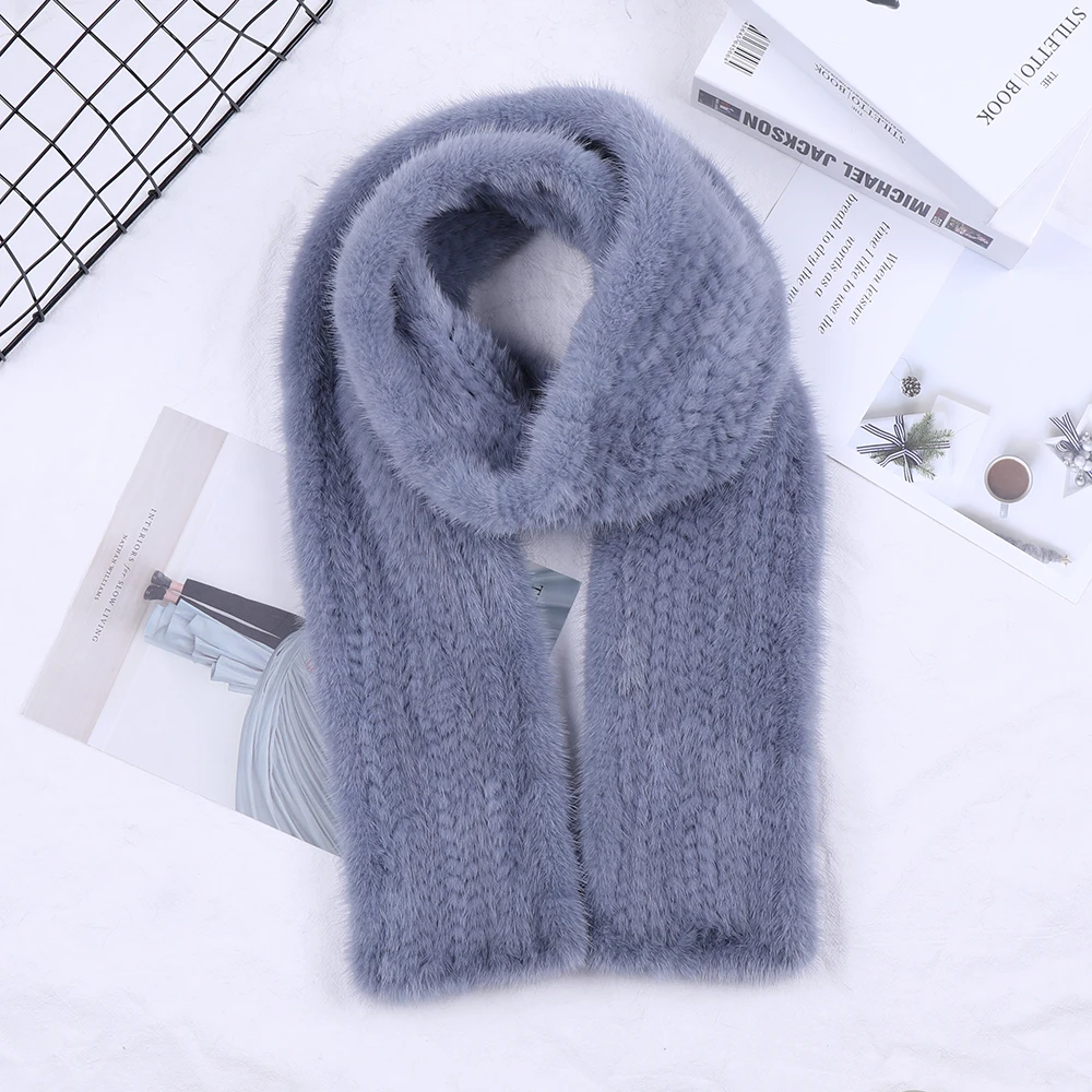 Новое поступление 2020 женский шарф унисекс из натурального меха норки ручной