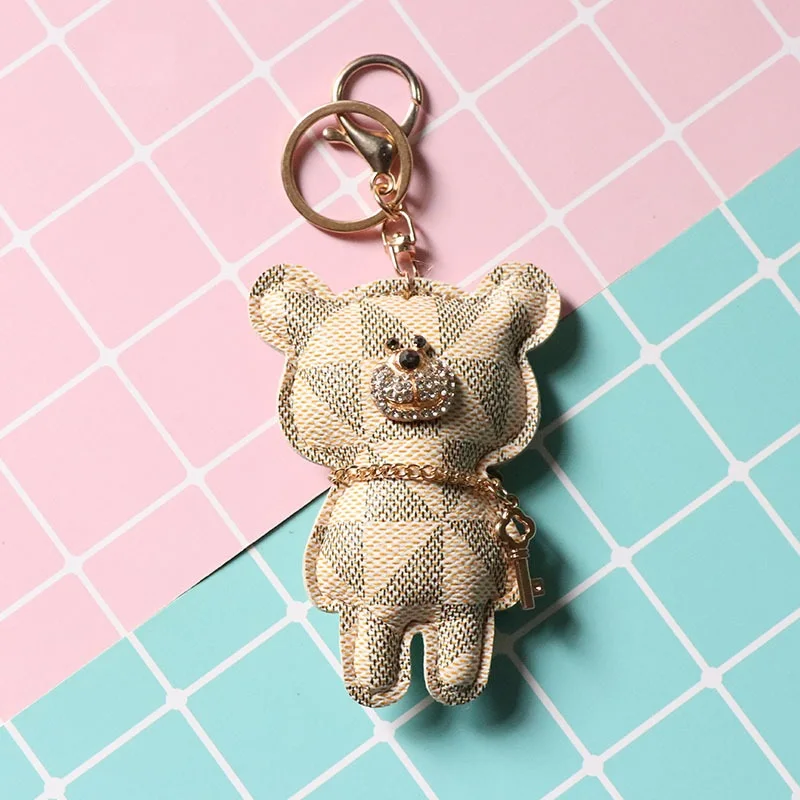 Кожаный медведь брелок для автомобиля мужской и женский должен