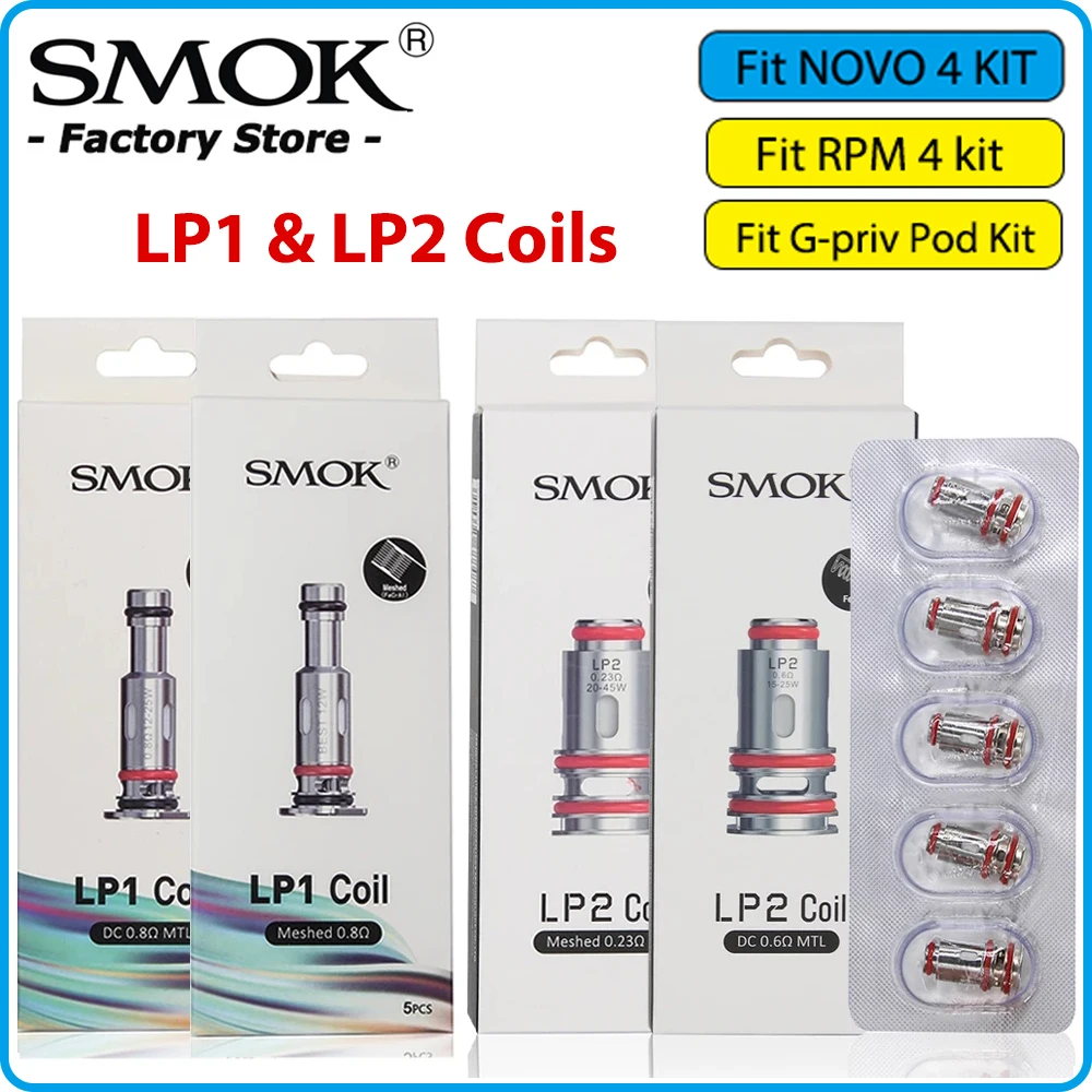 Оригинальный SMOK LP 1 2 катушки головки LP1 сетчатые сердечники для картриджа NOVO 4