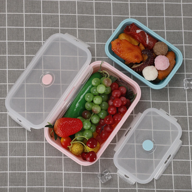 1pcs Silicone Collapsible Lunch Box Food Container Portable Outdoor Storage Home Kitchen Microwavable Bento | Дом и сад