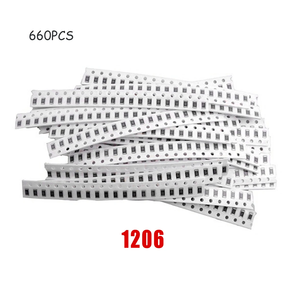 660 шт. 33 значения 1206 0805 0603 SMD Резистор Комплект (1ohm 1M Ом) 1% набор образцов|Детали и