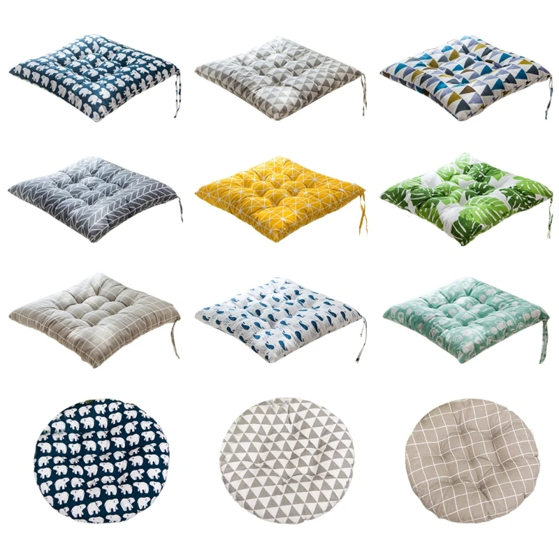 

Seat Cushion, 40x40cm Square Stool Chair Cushions Cotton Thicken Seat Pad Mat Printed Dining Room Kitchen Seat Cushion