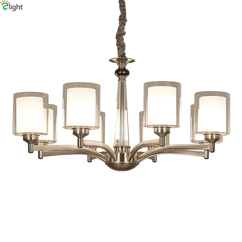 Современные никелевые светодиодные люстры освещение для столовой Хрустальная