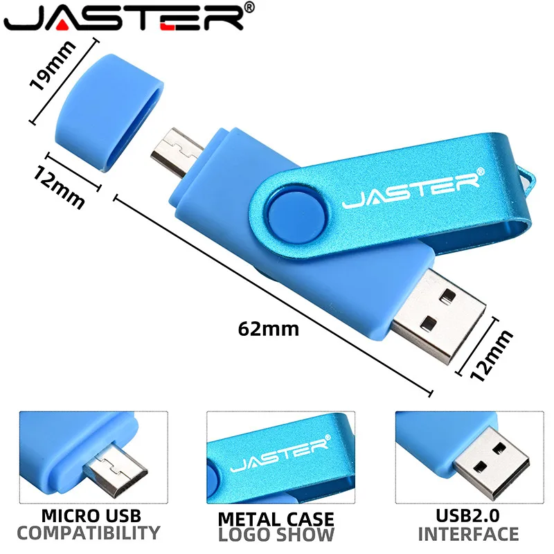 Новый Usb 2 0 JASTER OTG USB флэш-накопитель для смартфона/планшета/пк 8 гб 16 32 64 128 256