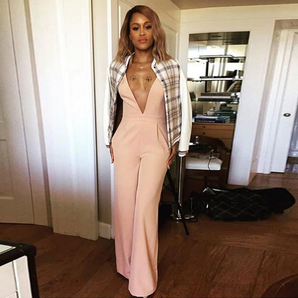 2020 Популярные летние новые модные комбинезоны с глубоким v образным вырезом и