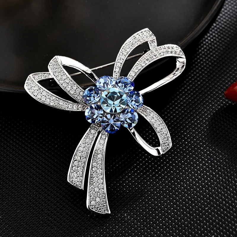 Jingzeyi элегантная и модная австрийская брошь с кристаллами простой бант в