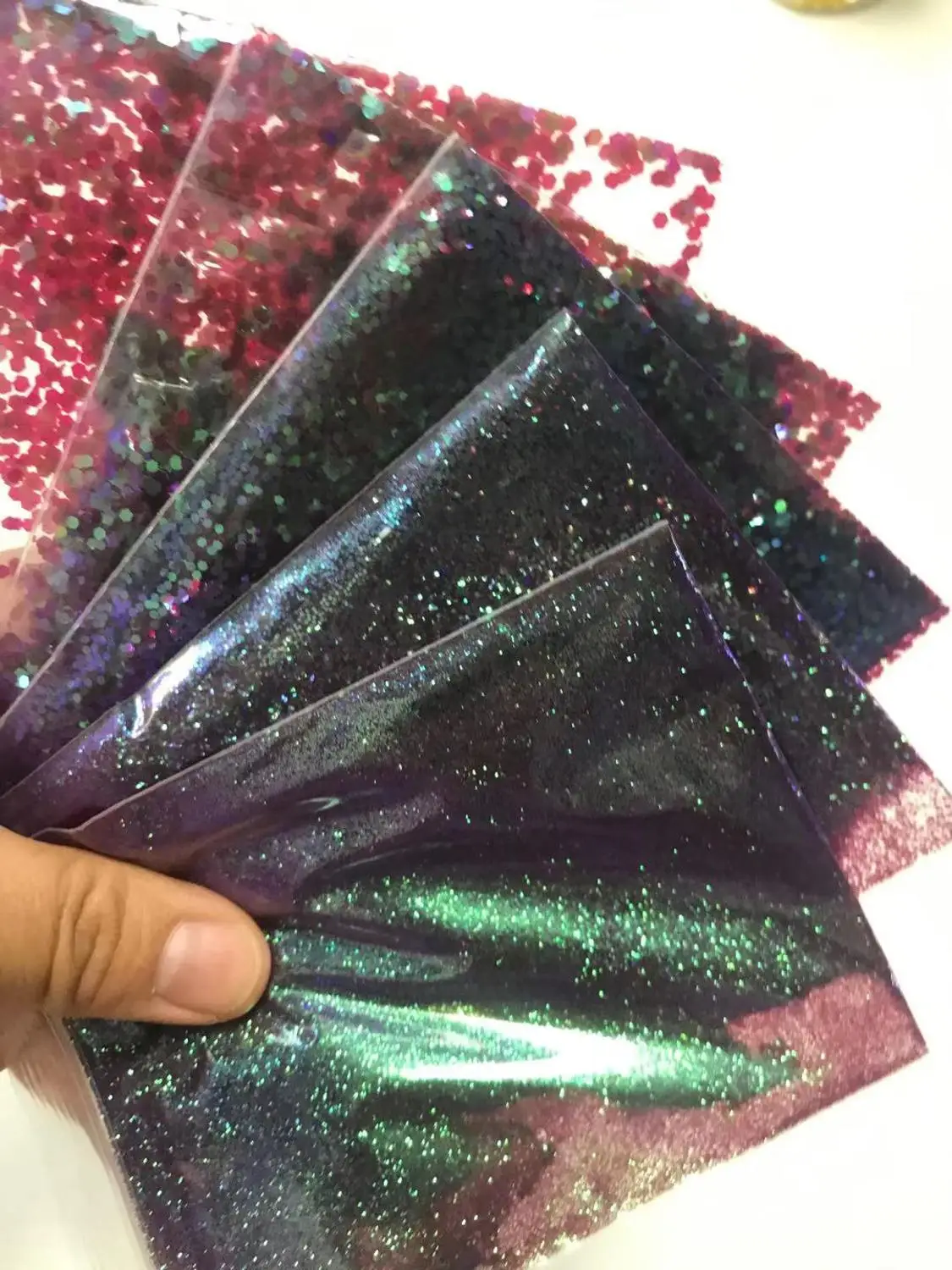 Пурпурно розовый переливающийся хамелеоновый Блестящий Пыль 5 размеров для