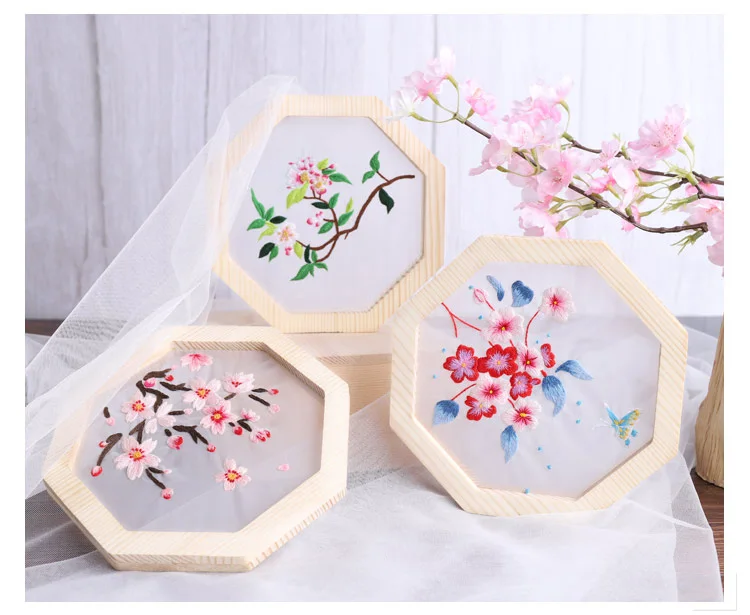 Китайские цветы вышивка набор с деревянной рамкой DIY Вышивка крестиком набор ручной работы ремесло вышитая картина Материал Пакет