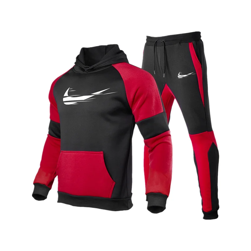 

Новинка, мужские спортивные штаны, толстовка, спортивная одежда, спортивная рубашка с капюшоном + брюки, пуловер с капюшоном, спортивный кос...