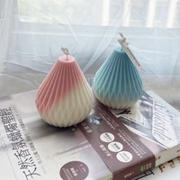 geometric line origami pear shaped aromatherapy candle mold cake baking silicone mold candle diy