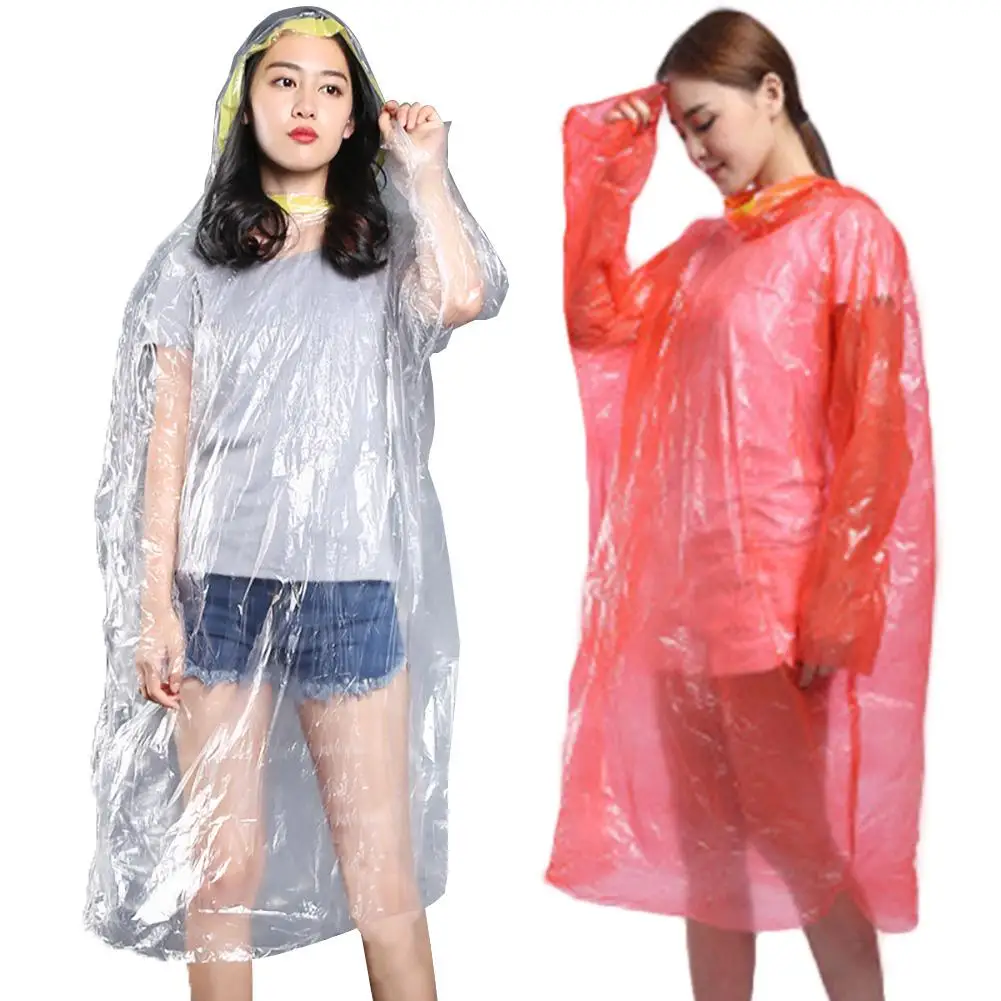 5 шт. унисекс одноразовые Водонепроницаемый пальто с капюшоном на открытом