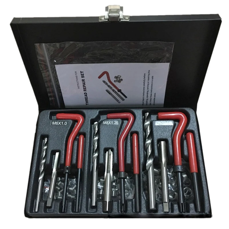 

Car Care Repair Parts Thread Repair Kit for M6 M8 M10 Lubricant Re-Thread Tool 88Pc Inserts Drill Tap Set