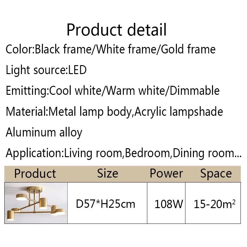 

Modern Led Home Lights Chandelier For Living room Dining room Bedroom Kitchen Lights Ceiling Mount Chandelier Lighting Aluminum