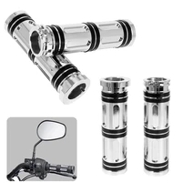 1 pair chrome motorcycle cnc handle bar hand grips 25mm for harley touring dyna breakout softail sportster xl 883 1200