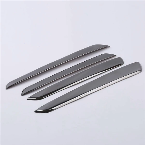 Stainless steel Для Volkswagen VW TiguanL Tiguan L MK2 автомобильный Стайлинг крышка внутренняя дверная чаша из нержавеющей стали верхняя декоративная панель полосы 4 шт - Название цвета: Stainless steel