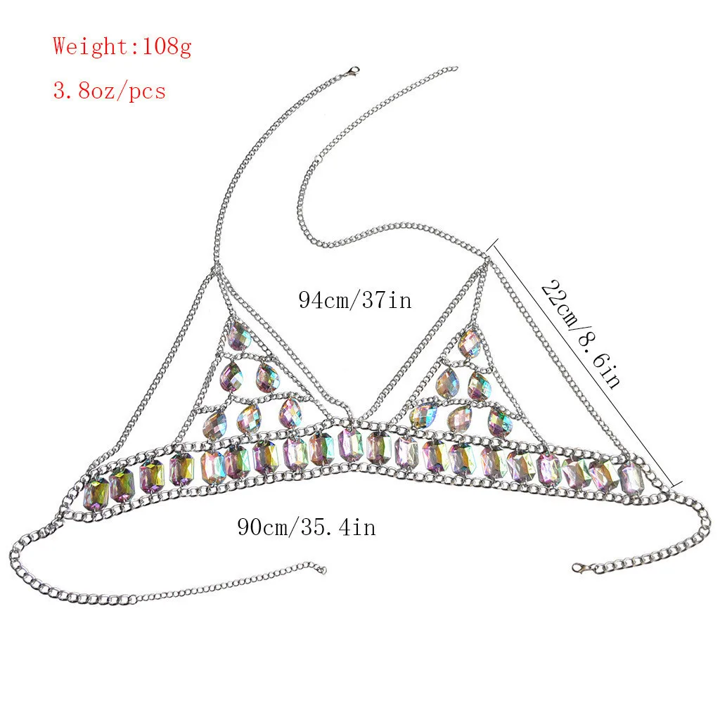Очаровательные стразы кисточка цепь для тела сексуальный пляжный золотой
