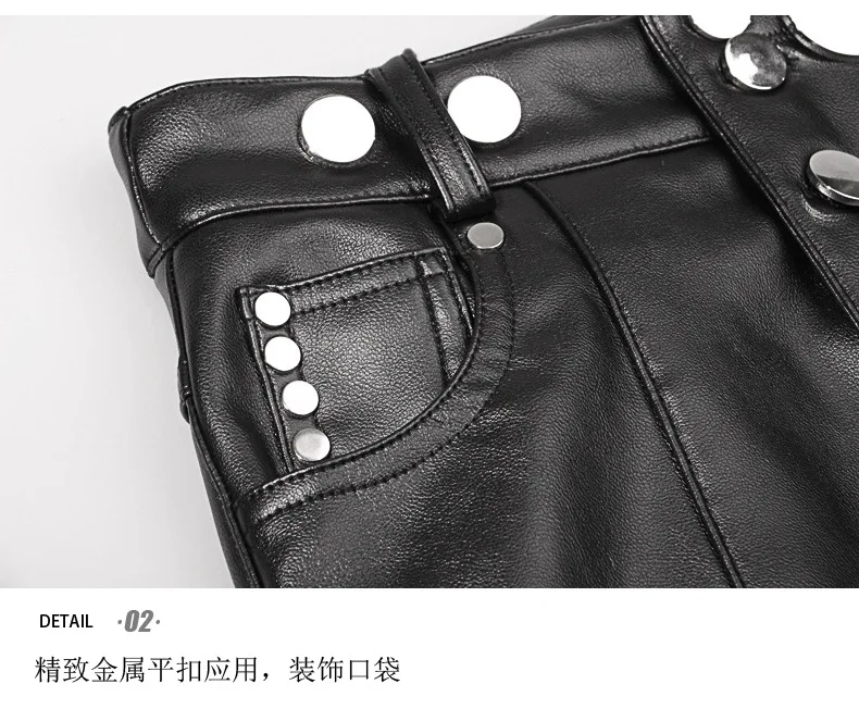 Fashion Brand Pu leather pants winter autumn Spring Women's High Quality plus velvet warm Slim pencil Pants wj2772 dropship