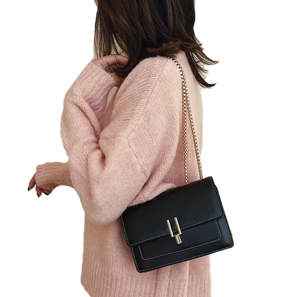 

2020 Women PU Leather Envelope Crossbody Bag Trendy Multi-color Casual Style Shoulder Bag Tote Purse with Metal Chain Strap