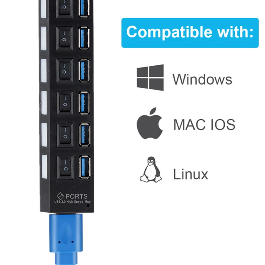 USB разветвитель 3 0 с выключателем 4/7 портов|USB-хабы| |